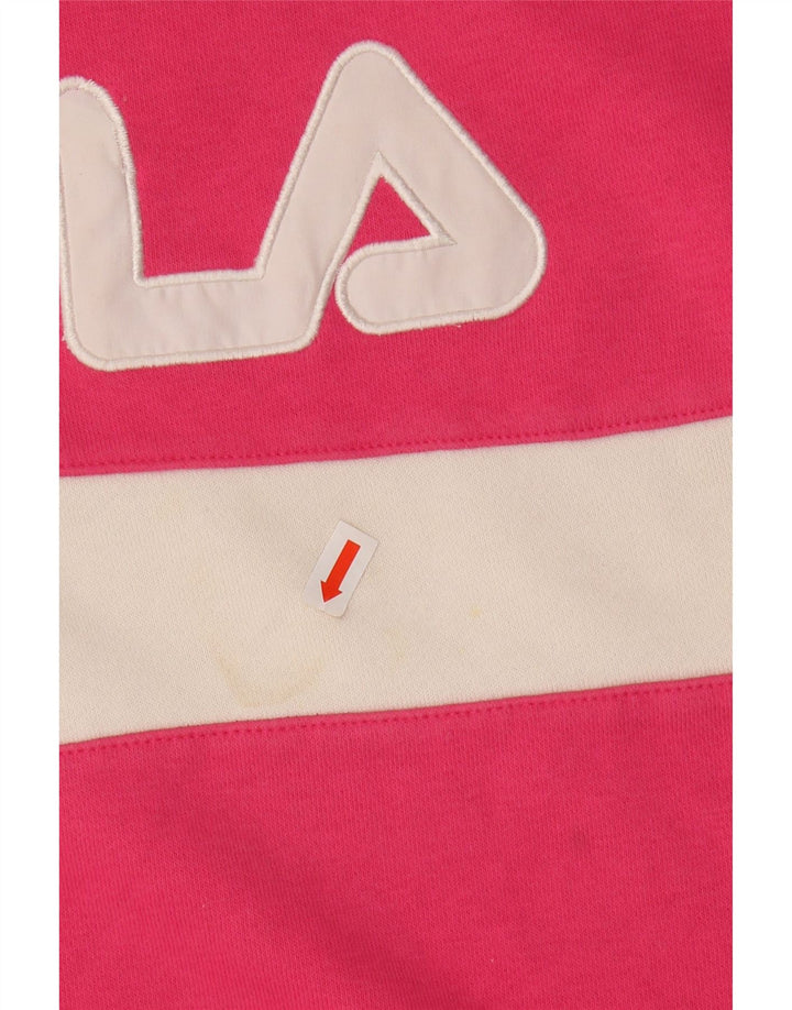 FILA Mens Graphic Sweatshirt Jumper Large Pink Colourblock Cotton