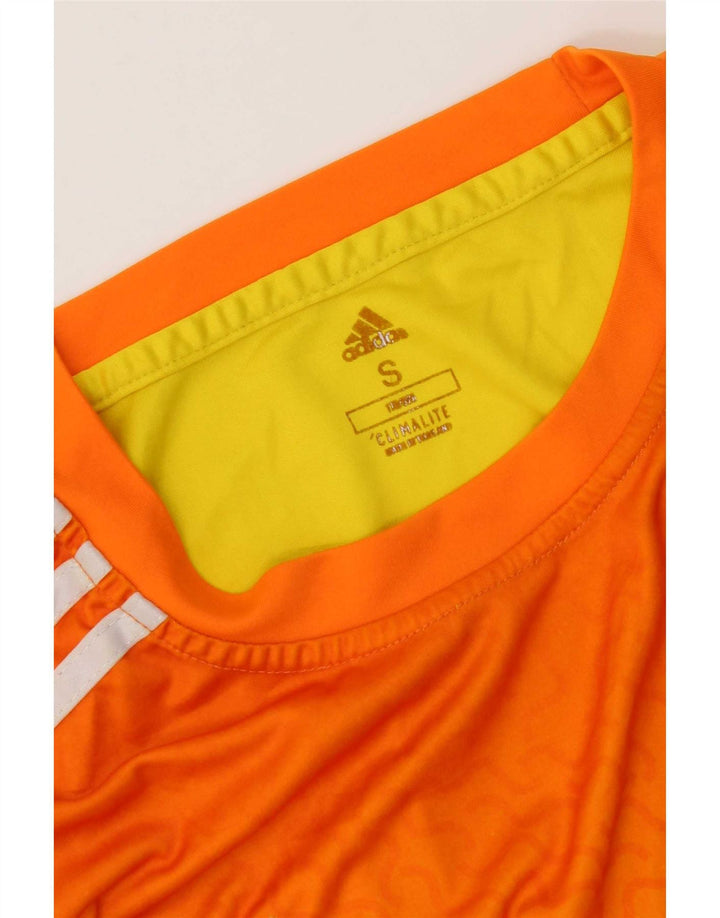 T-shirt Adidas Climalite da uomo Top Small Orange Colourblock
