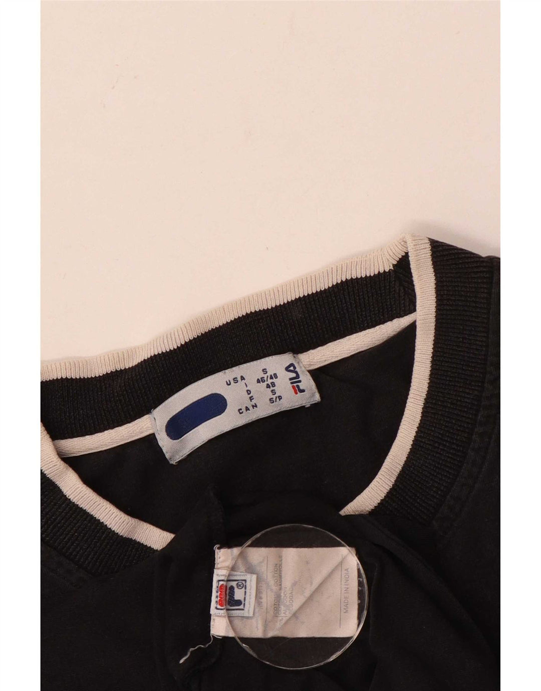 T-shirt grafica da uomo Fila Top Small in cotone nero