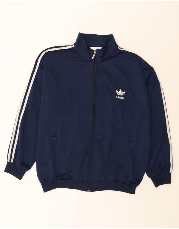 Giacca da tuta da uomo Adidas UK 44/46 Large Blu Navy Poliestere