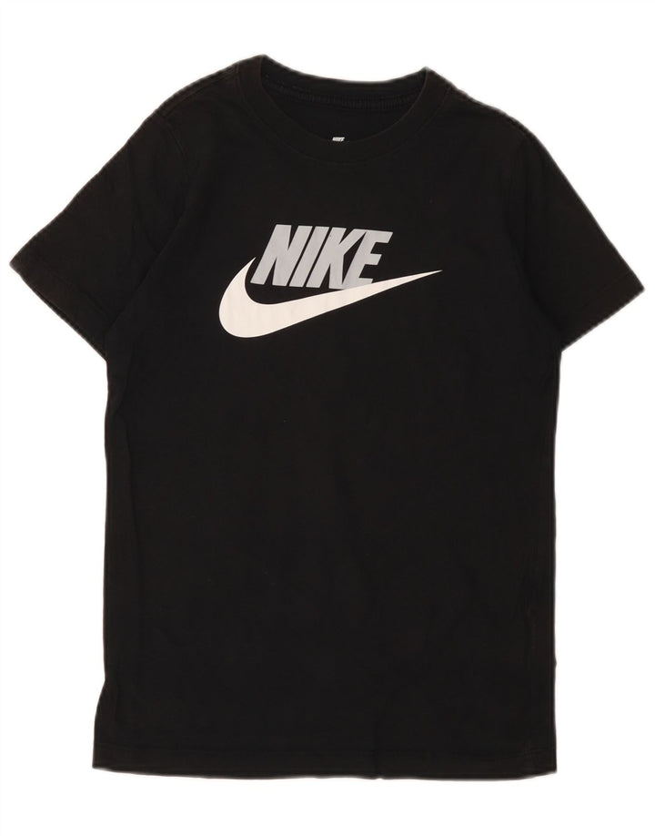 T-shirt grafica da ragazzo Nike Top 10-11 anni cotone nero medio