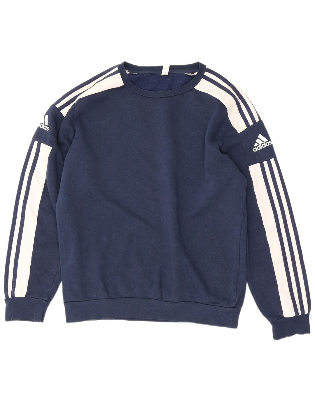 Felpa grafica da uomo Adidas Felpa media in cotone color block blu navy