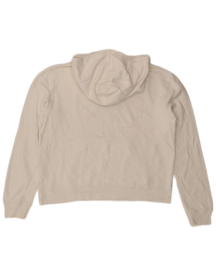 Felpa con cappuccio grafica da donna DC UK 16 grande in cotone bianco sporco