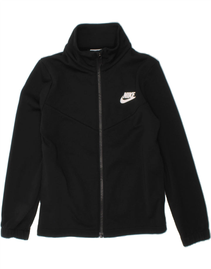 NIKE Boys Graphic Tracksuit Top Jacket 6-7 Years XS Black Polyester Vintage Nike and Second-Hand Nike from Messina Hembry 