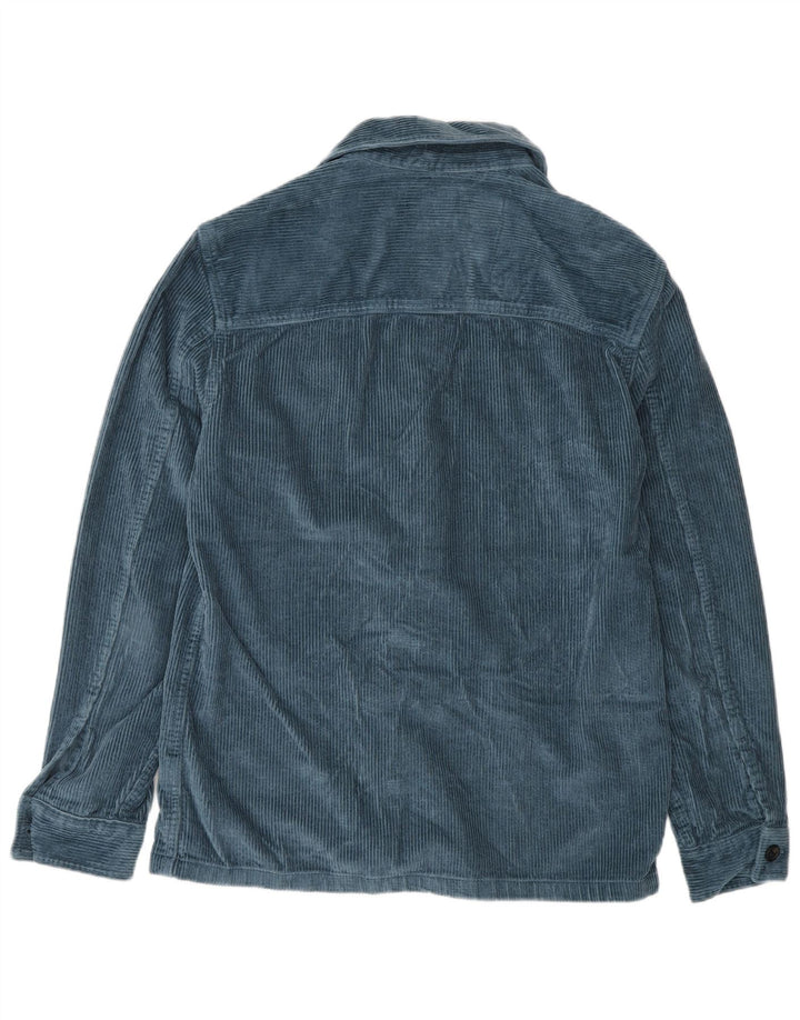 Marks & Spencer Camicia da uomo in velluto a coste piccola in cotone blu