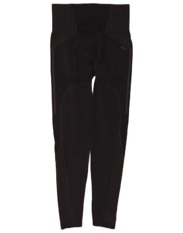 Leggings Adidas Aeroready da donna UK 8 Small Grigio gessato in poliammide