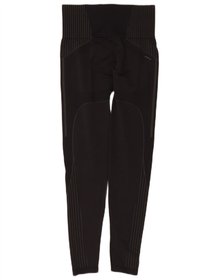 Leggings Adidas Aeroready da donna UK 8 Small Grigio gessato in poliammide