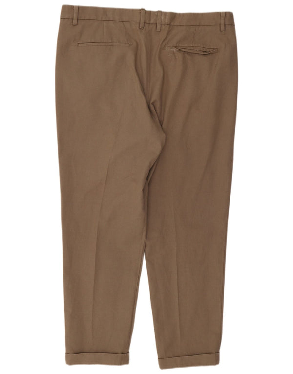 Pantaloni da abito con pegging da uomo All Saints W34 L25 in cotone marrone