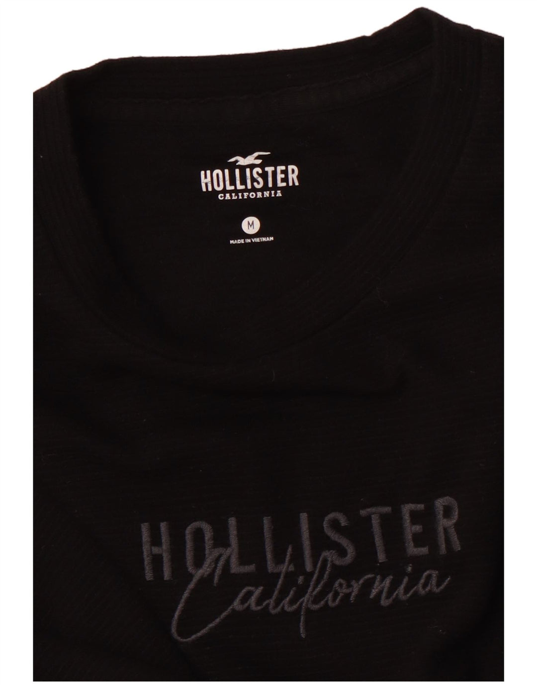 HOLLISTER Top grafico da uomo a maniche lunghe medio nero