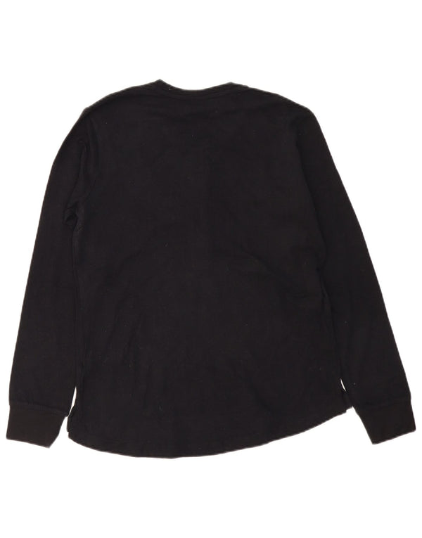 Top da donna a manica lunga Lotto UK 10 piccolo cotone nero