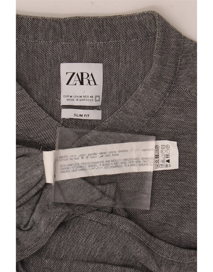 Camicia Zara da uomo slim fit in cotone grigio medio
