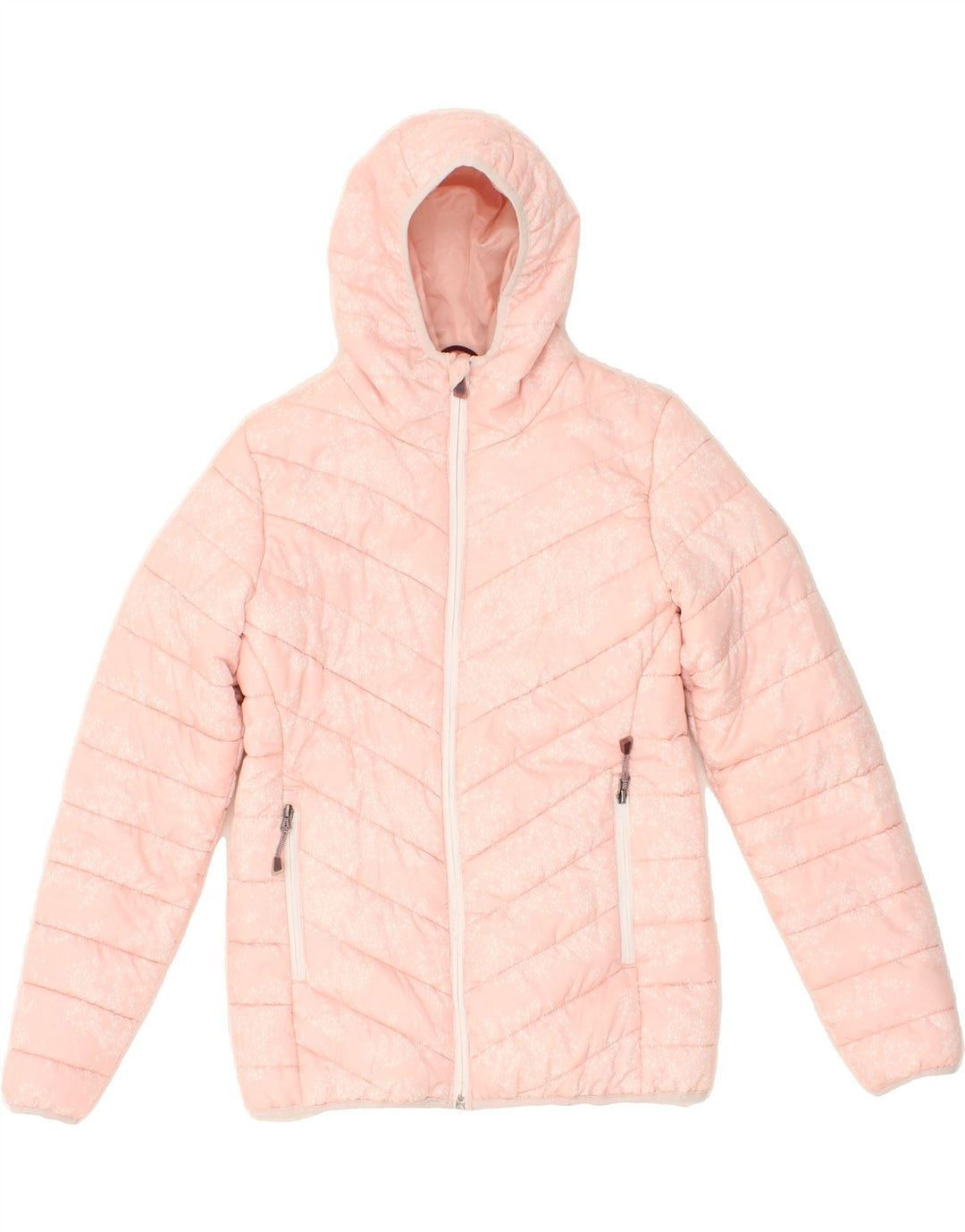MCKINLEY Girls Abstract Pattern Hooded Padded Jacket 11-12 Years Pink Vintage McKinley and Second-Hand McKinley from Messina Hembry 