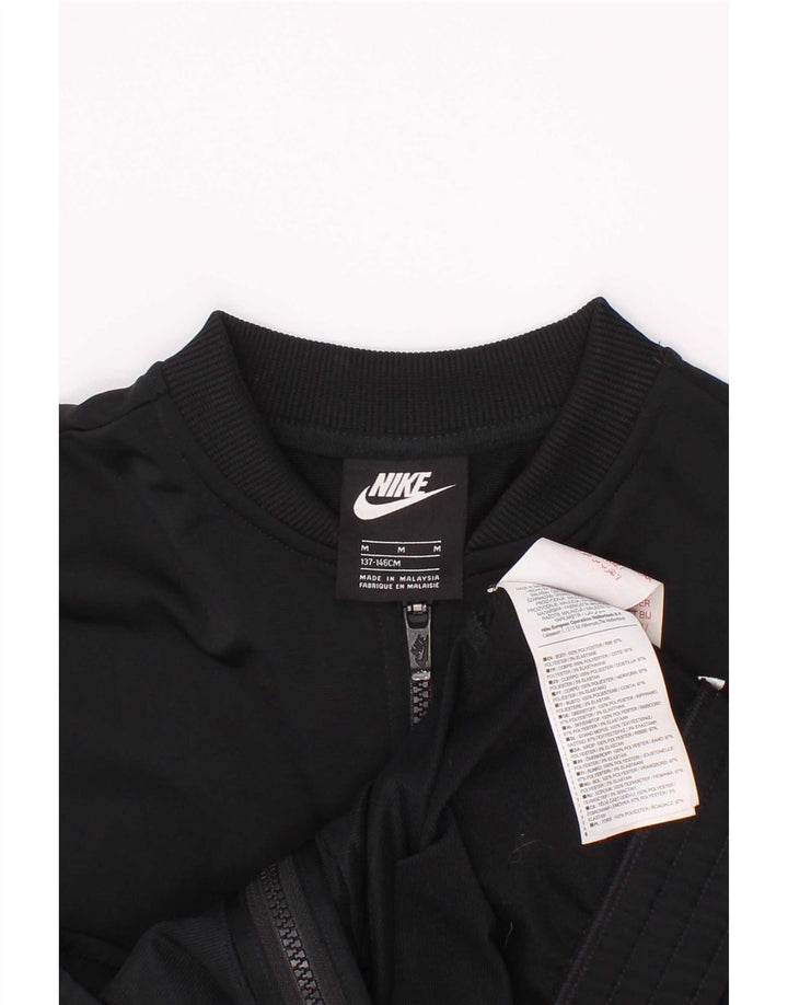 Giacca superiore della tuta da ragazza Nike 10-11 anni blocco colore nero medio