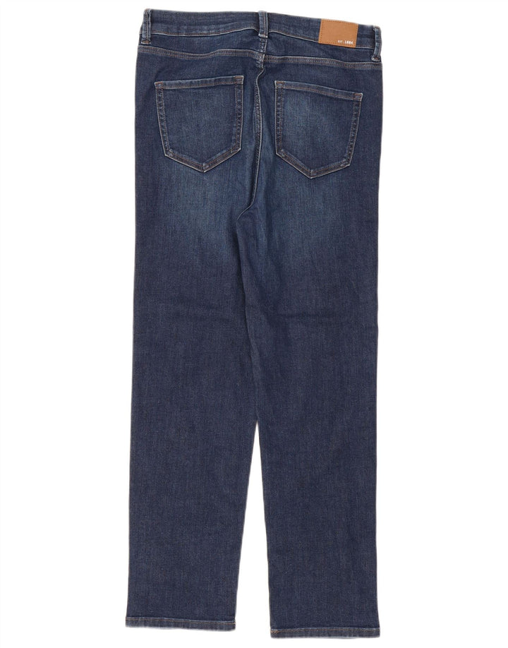 Marks & Spencer Donna The Harper Straight Jeans UK 12 Medio W30 L27 Blu