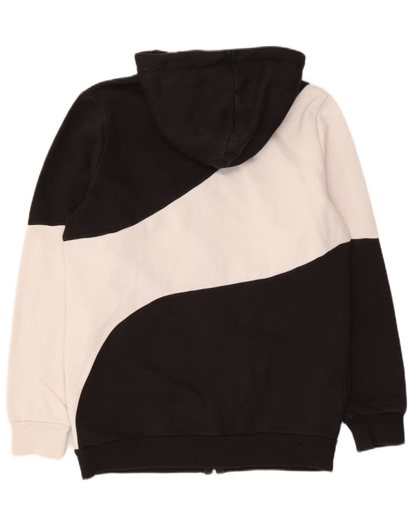 Felpa con cappuccio e zip da uomo Puma Small in cotone color block nero