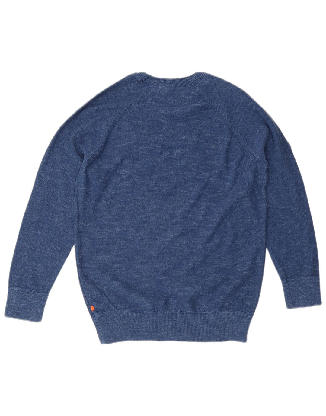 Maglione da uomo girocollo SUPERDRY in cotone screziato blu medio