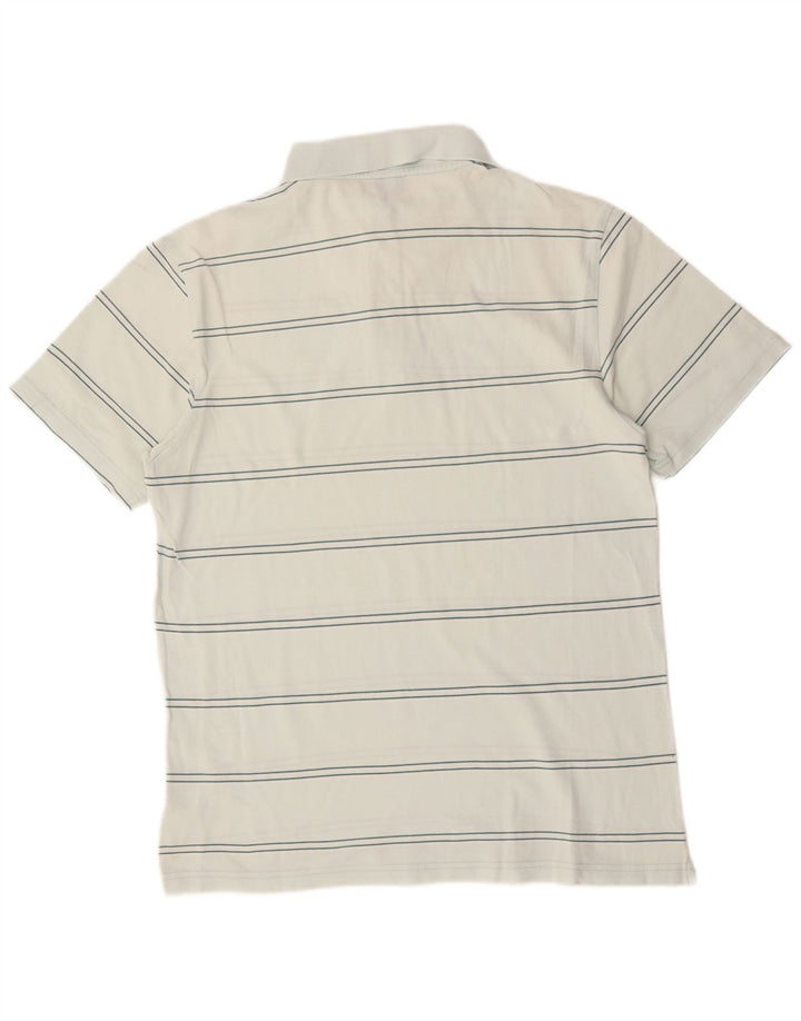 Polo ASICS da uomo in cotone a righe bianche medie