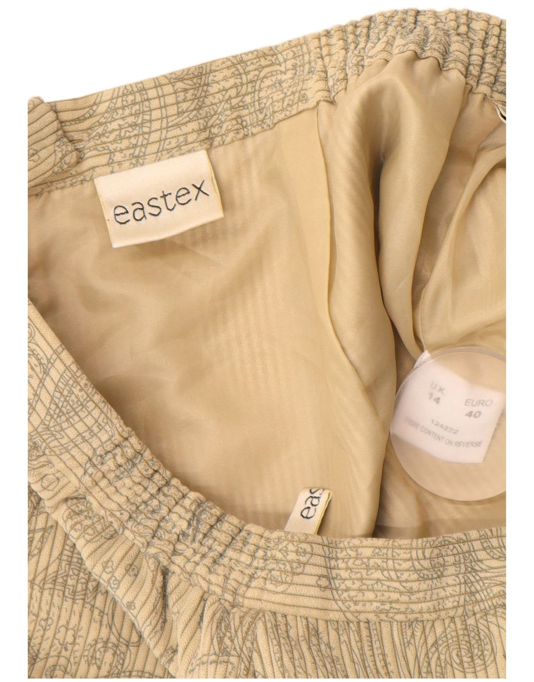 Gonna dritta in velluto a coste da donna EASTEX UK 14 Poliestere floreale beige medio