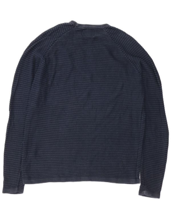 Maglione maglione girocollo da uomo Jack & Jones 2XL cotone gessato blu navy