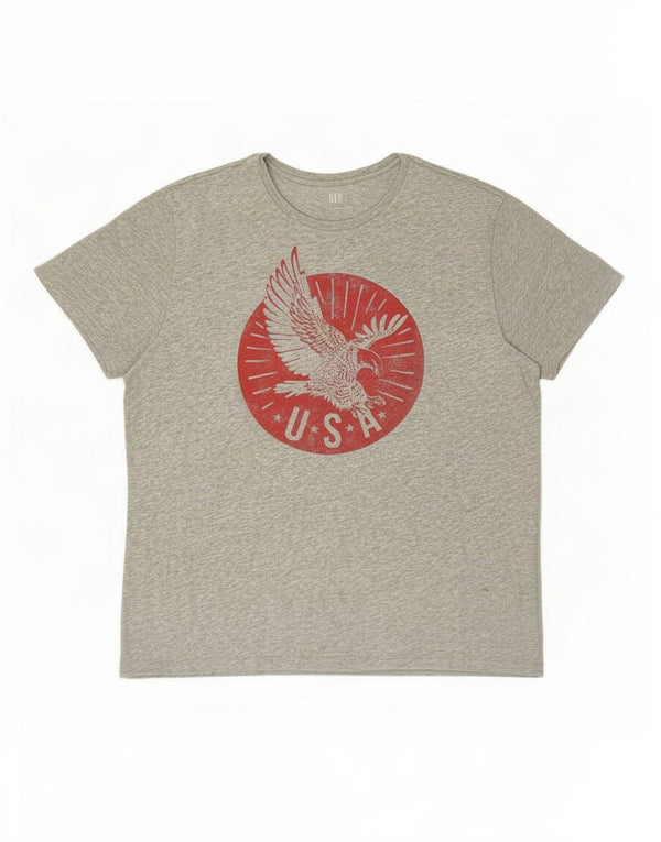T-shirt grafica da uomo Gap Top XL in cotone grigio