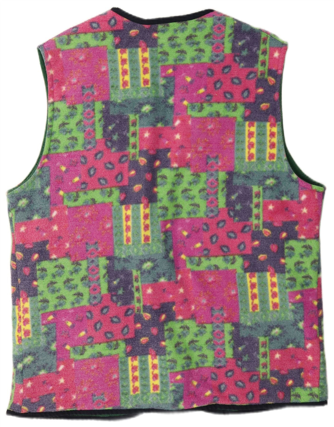 Gilet reversibile in pile da uomo Rifle UK 40 grande patchwork multicolore