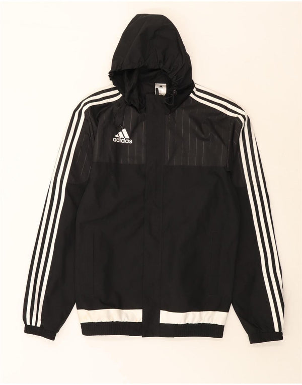 Giacca da ginnastica da uomo con cappuccio Adidas XS nera in poliestere