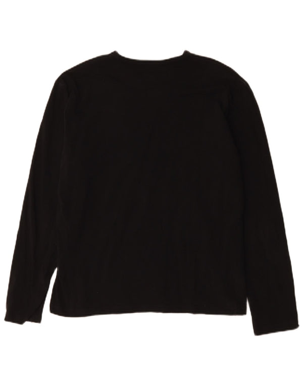 Calvin Klein Jeans Top da donna a manica lunga UK 14 cotone nero medio