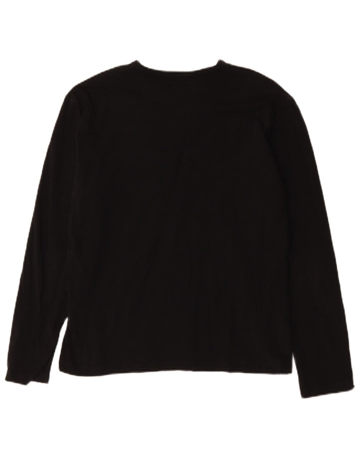 Calvin Klein Jeans Top da donna a manica lunga UK 14 cotone nero medio