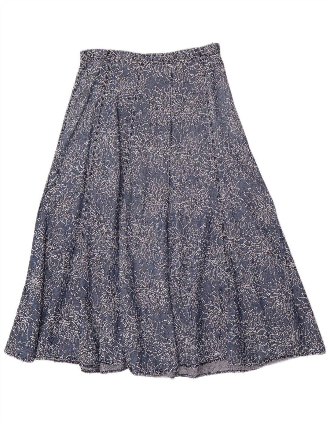 Gonna svasata in denim da donna Marks & Spencer W28 blu medio floreale