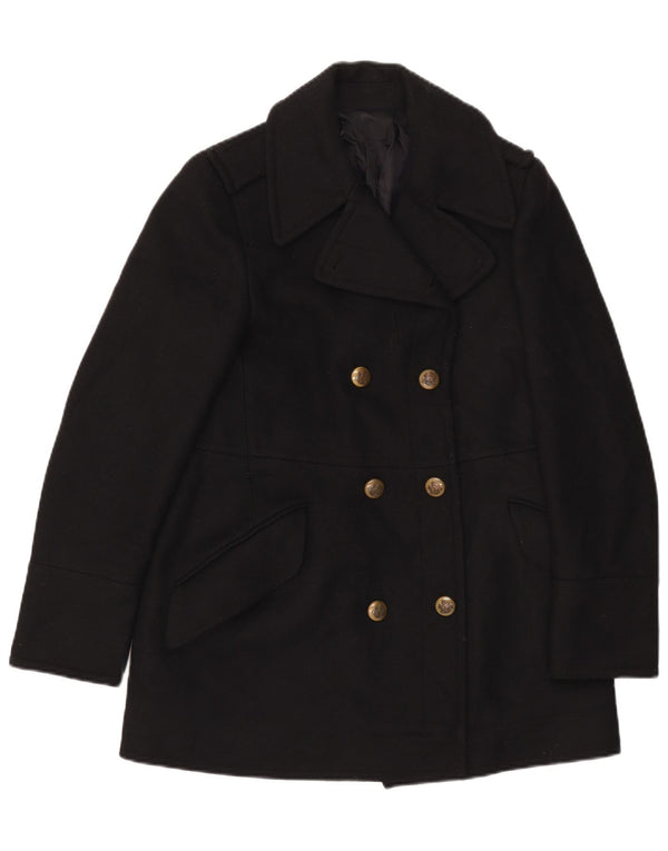 Cappotto da marinaio vintage da donna UK 14 medio nero