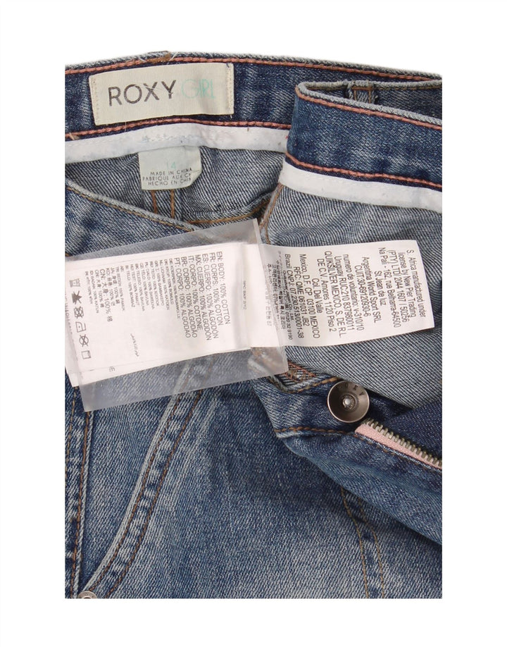 ROXY Girls Denim Shorts 13-14 Years W30 Blue Cotton