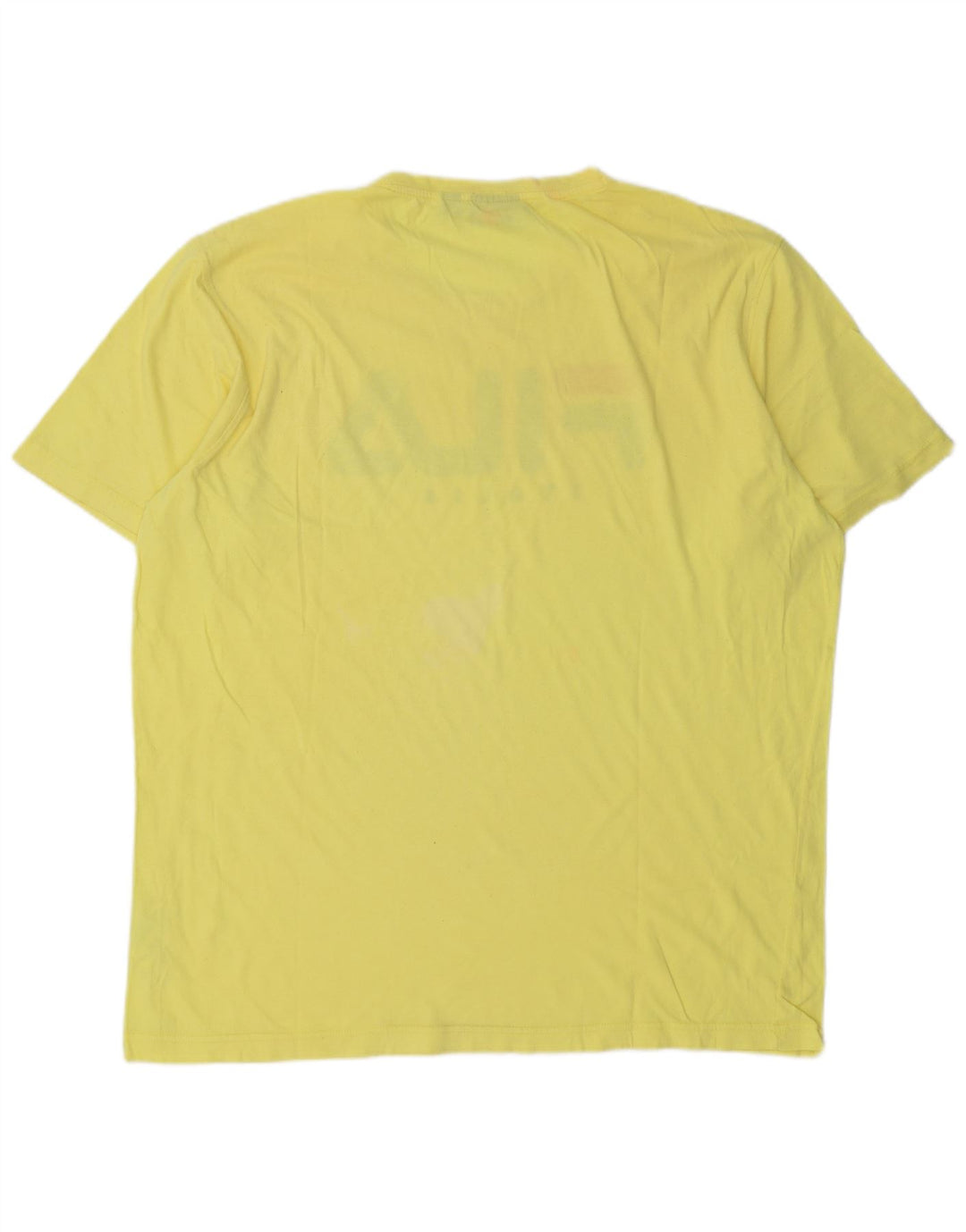 T-shirt grafica da uomo FILA Top XL in cotone giallo
