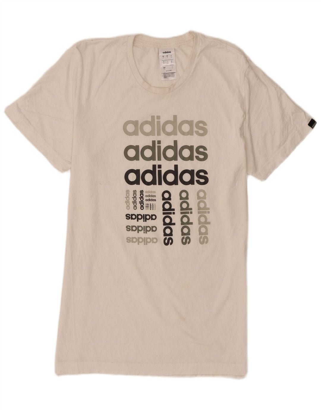 T-shirt grafica da uomo Adidas Top in cotone bianco medio