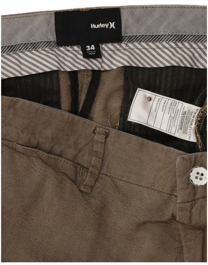 Pantaloncini chino da uomo HURLEY W34 grandi in cotone beige