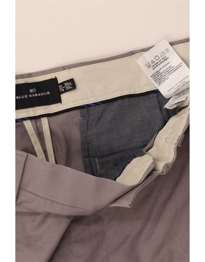 Pantaloni chino dritti Marks & Spencer da uomo blu Harbour W36 L29 grigi