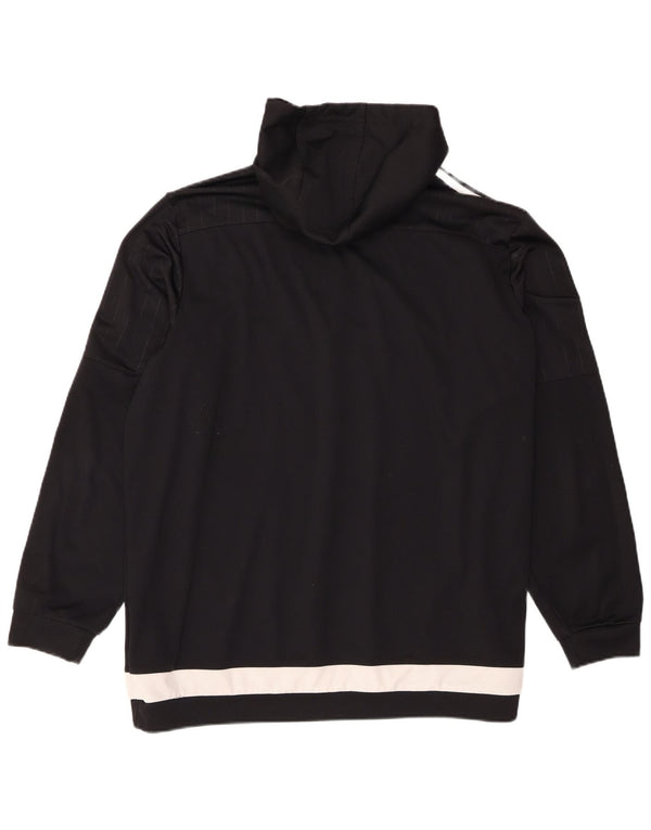Felpa con cappuccio da uomo Adidas 2XL Sport in poliestere color block nero