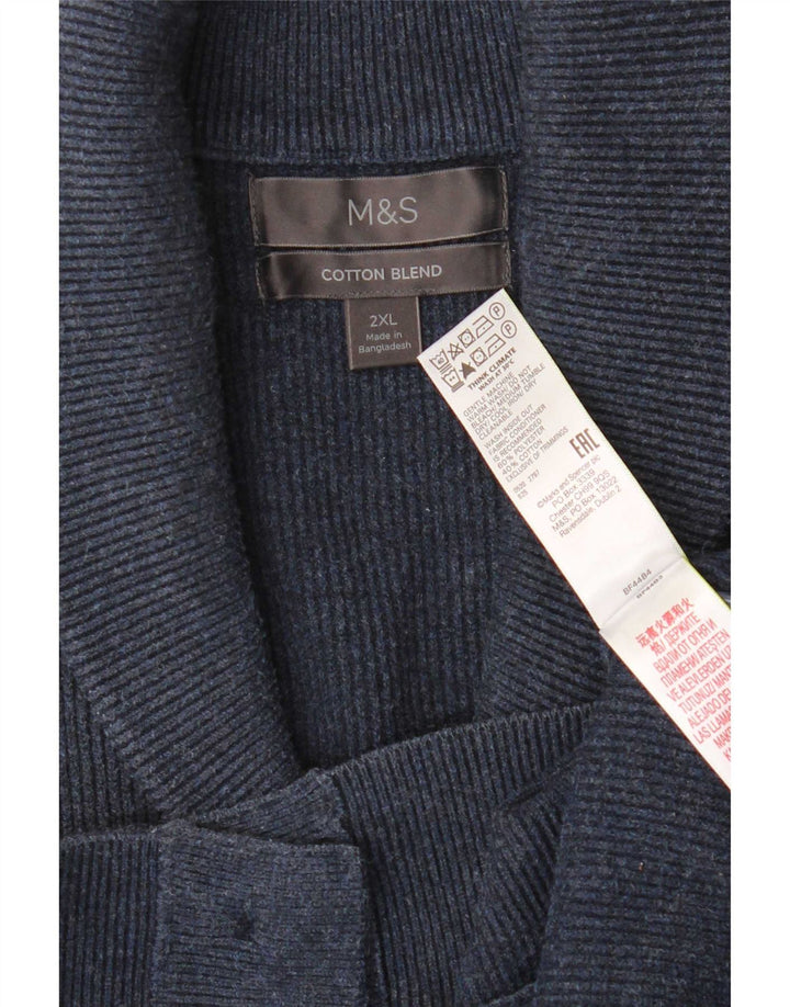 Maglione cardigan da uomo Marks & Spencer 2XL poliestere blu navy