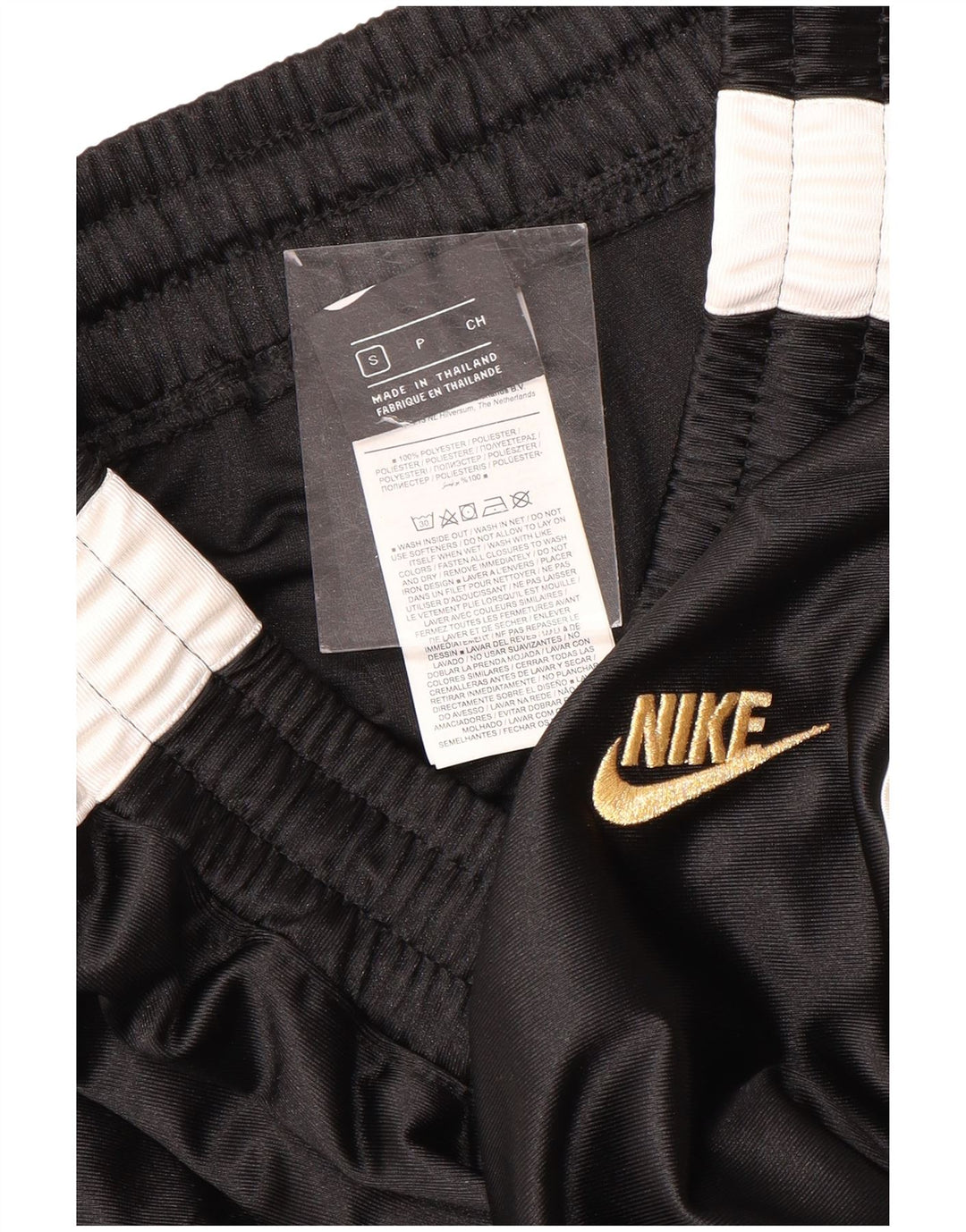 Pantaloni della tuta da donna Nike UK 10 Small Nero Colourblock Poliestere