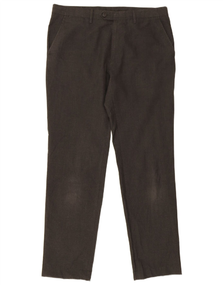 Pantaloni chino slim fit da uomo Marks & Spencer W34 L31 pied de poule grigio