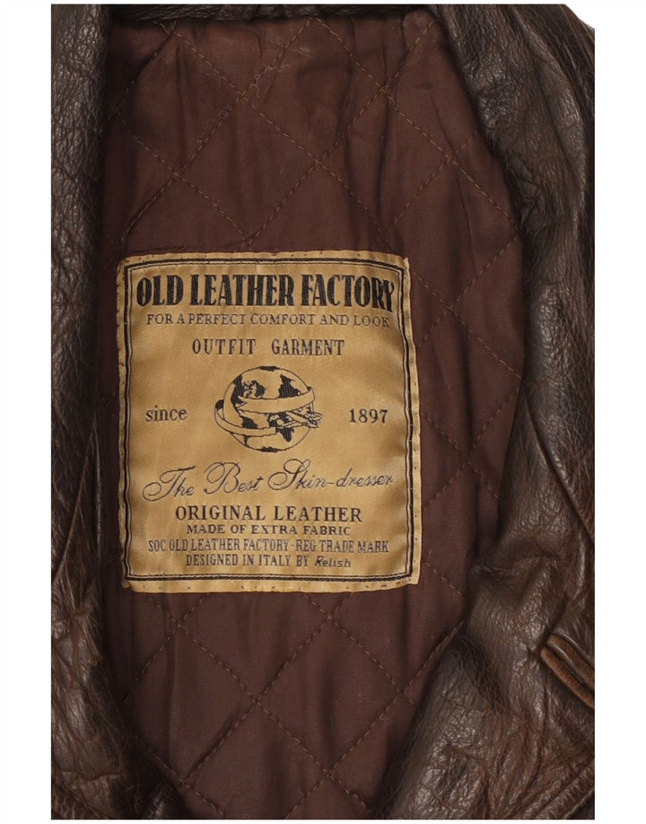 RELISH Giacca in pelle da uomo UK 40 Grande pelle marrone