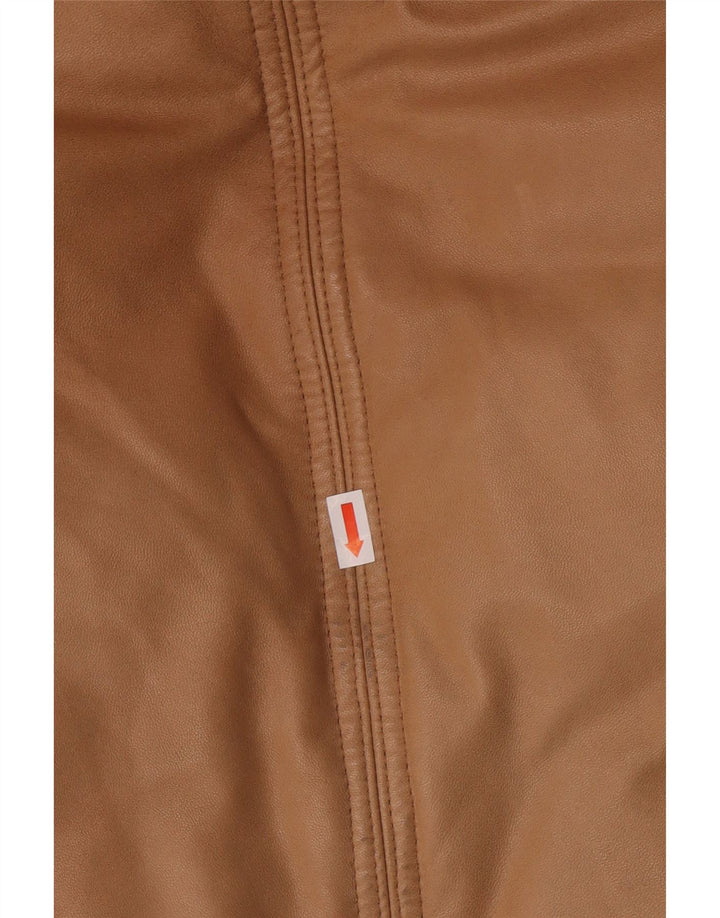 Giacca in pelle imbottita con cappuccio da donna PEUTEREY UK 10 piccola in pelle marrone