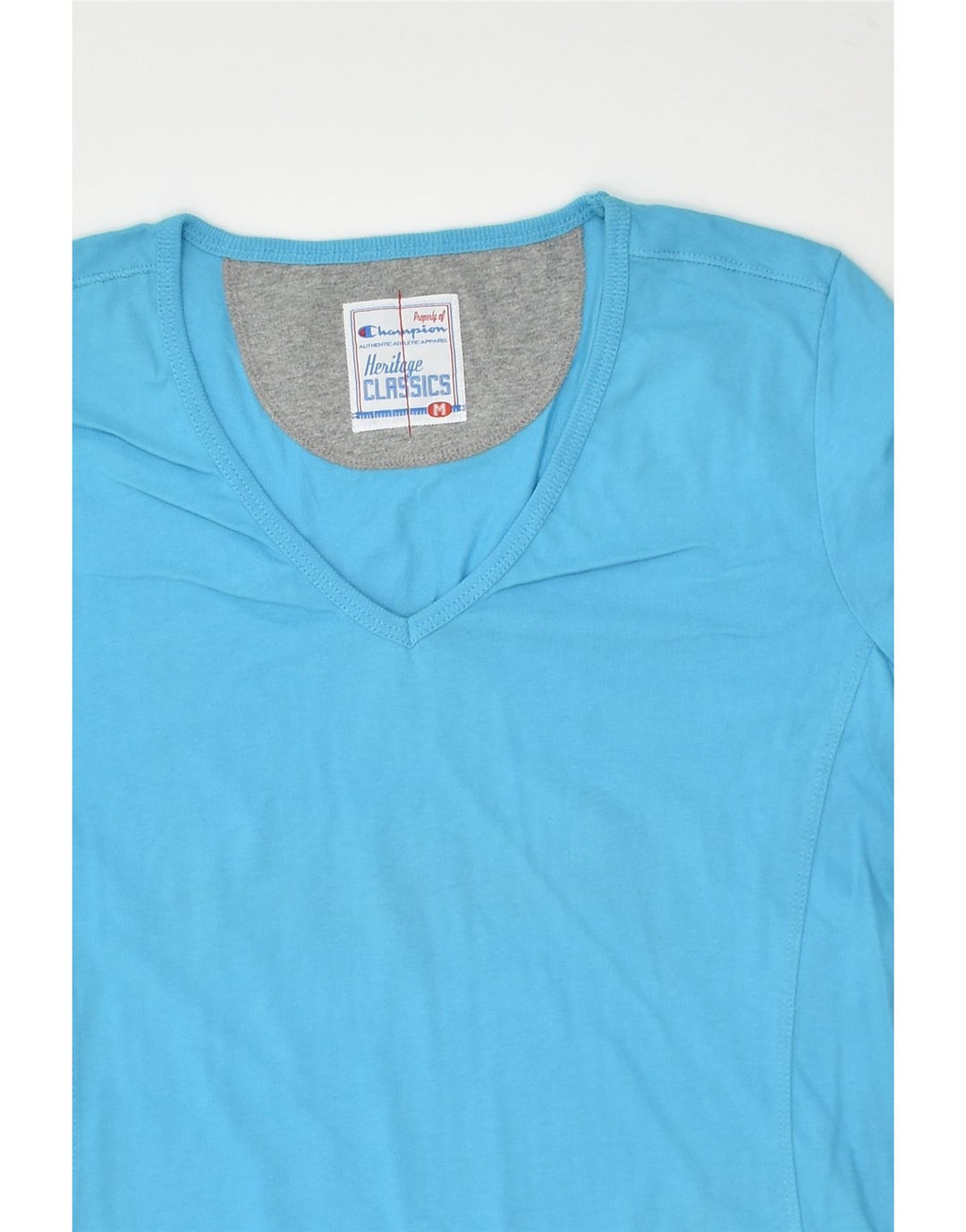 CHAMPION Womens T-Shirt Top UK 12 Medium Blue Cotton | Vintage Champion | Thrift | Second-Hand Champion | Used Clothing | Messina Hembry 