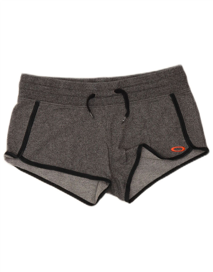 Pantaloncini sportivi vintage da donna UK 14 grigio medio chiazzato