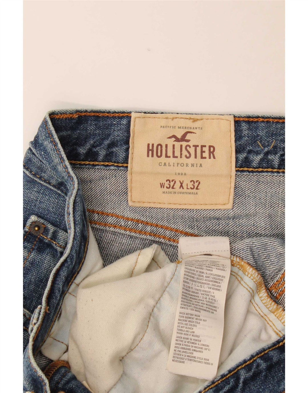 Jeans slim da uomo Hollister W32 L32 cotone blu