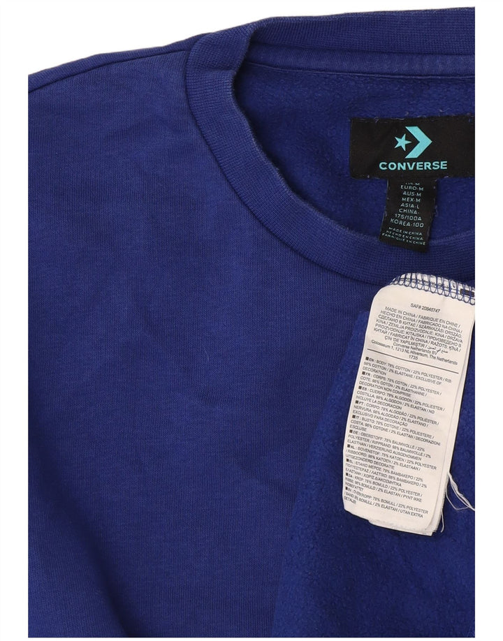 Converse Felpa da uomo Maglione in cotone blu medio