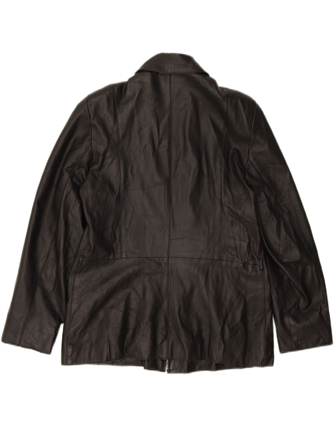 VINTAGE Womens Leather Jacket IT 50 XL Black Leather Vintage Vintage and Second-Hand Vintage from Messina Hembry 