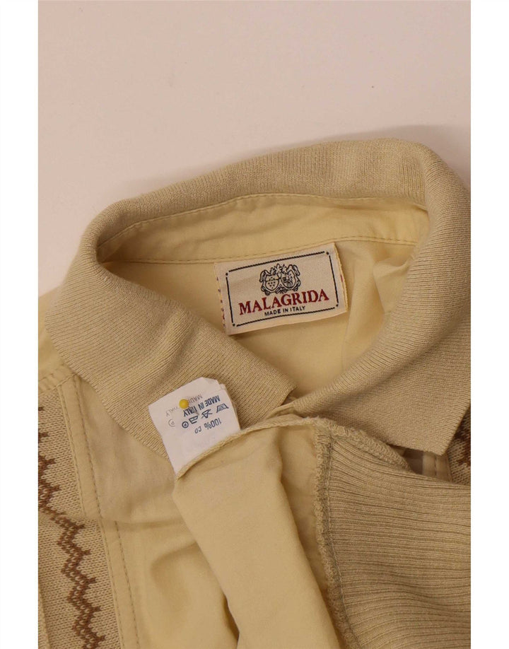 Maglia pullover a maniche corte da uomo Malagrida in cotone giallo medio