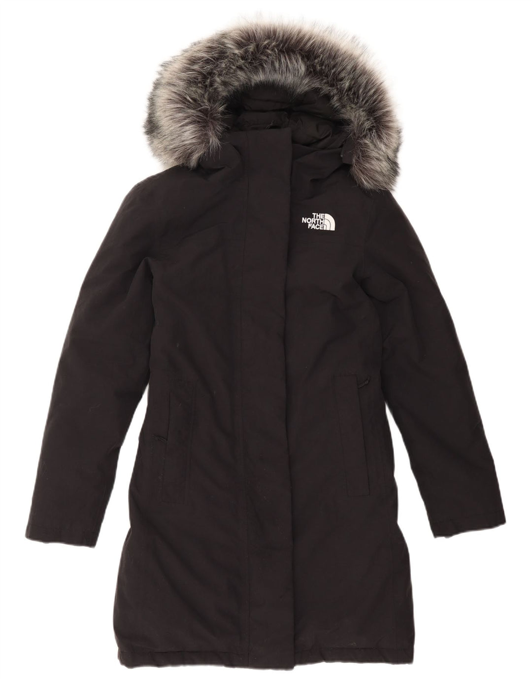 THE NORTH FACE Cappotto imbottito oversize con cappuccio da donna UK 6 XS Nylon nero