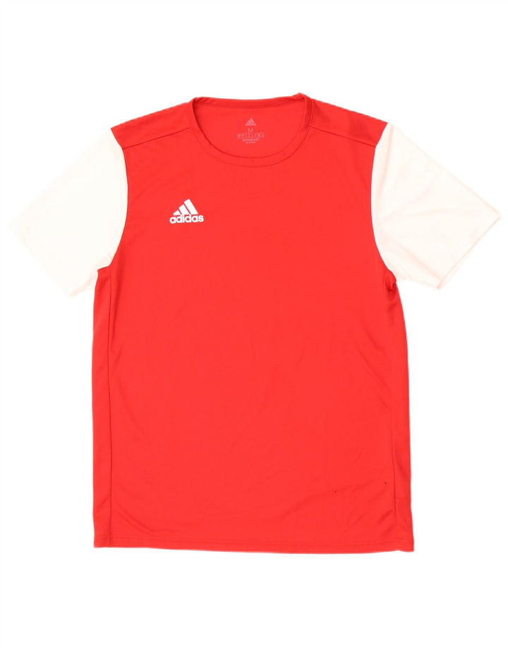 T-shirt Adidas Aeroready da uomo Top in poliestere color block rosso medio