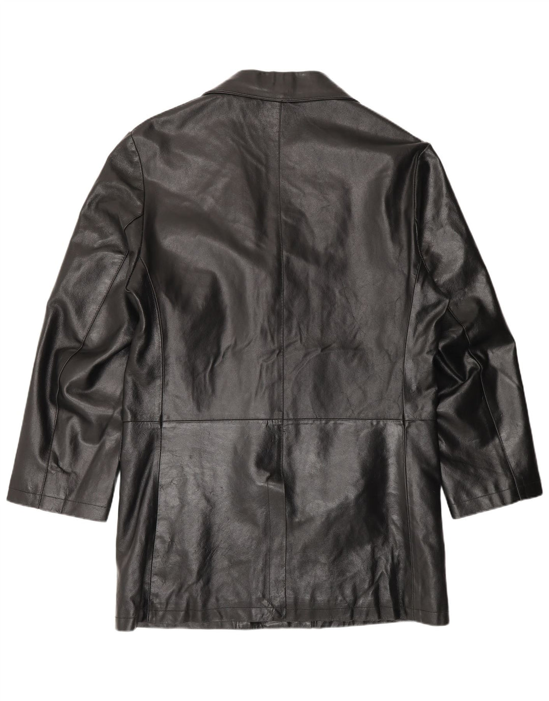 Cappotto in pelle vintage da uomo IT 56 3XL Pelle nera